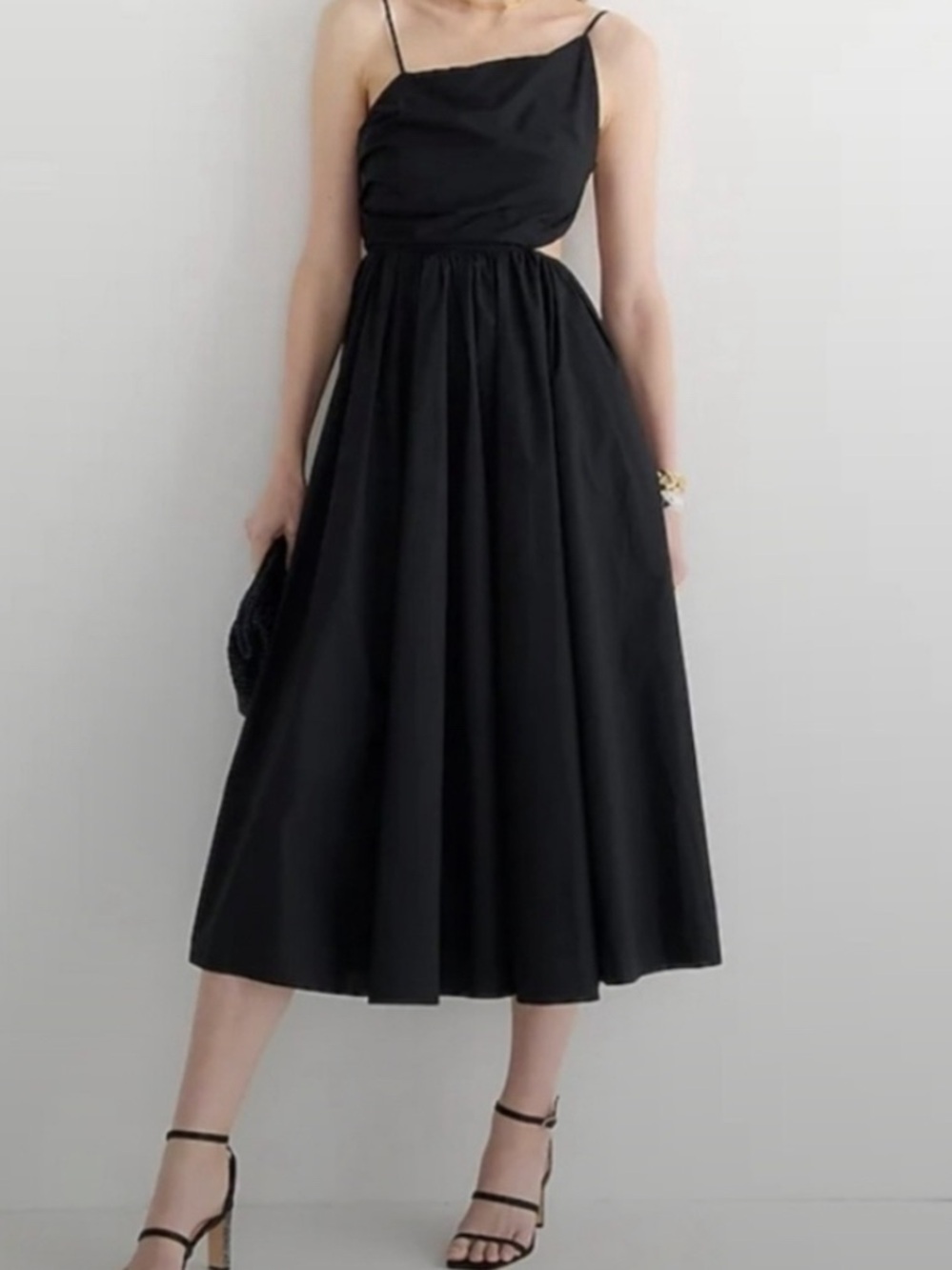 J.Crew Black Backless Asymmetrical Midi Dress 8